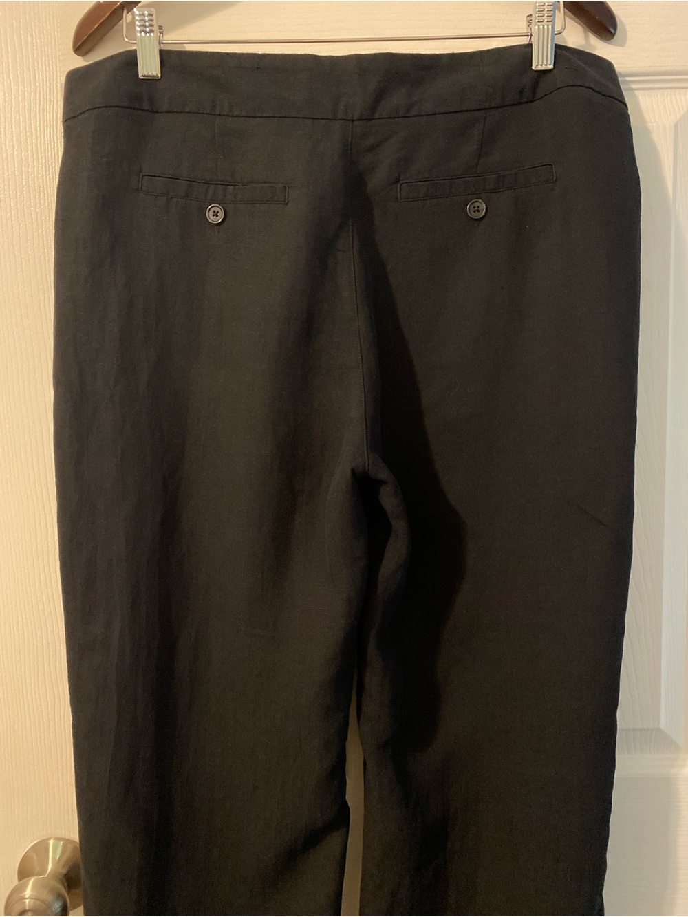 Ellen Tracy Active Tencel Linen Wide Leg Pants Black Resort Vacation Size 10 - Picture 7 of 10
